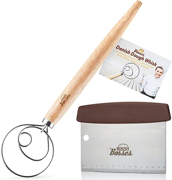 Original Danish Dough Whisk Wooden Hand Mixer Bread Baking Tools For Pastry  Pizza Great Alternatives To A Blender, Mixer Or Hook C 