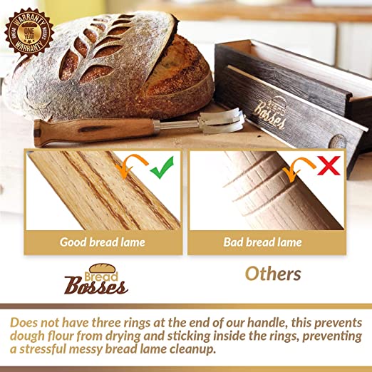 Aeaker Premium Hand Crafted Bread Lame with 5 Blades Included - Best Dough Scoring Tool (Safe Storage Box)